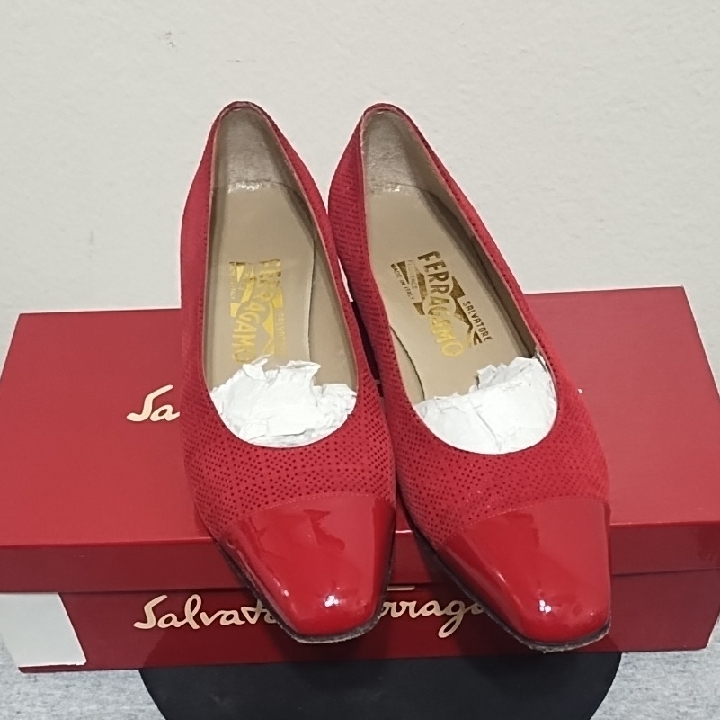 Salvatore Ferragamo Red Patent Leather Pumps
